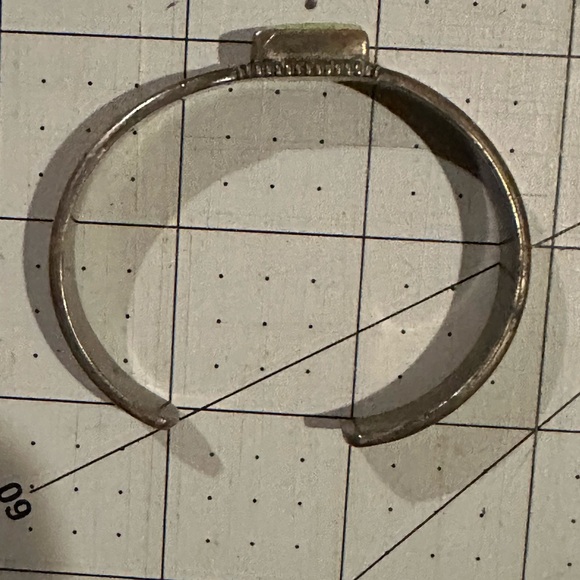 J.W. TOADLENA Sterling 12KGF Green Turquoise Cuff Bracelet Navajo Authentic - Picture 14 of 16